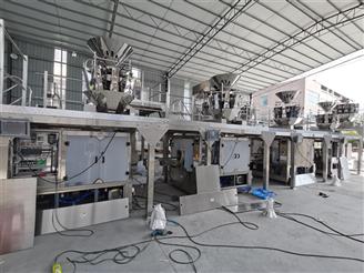 Rotary packaging machine with 14 heads combination weigher for packing puff